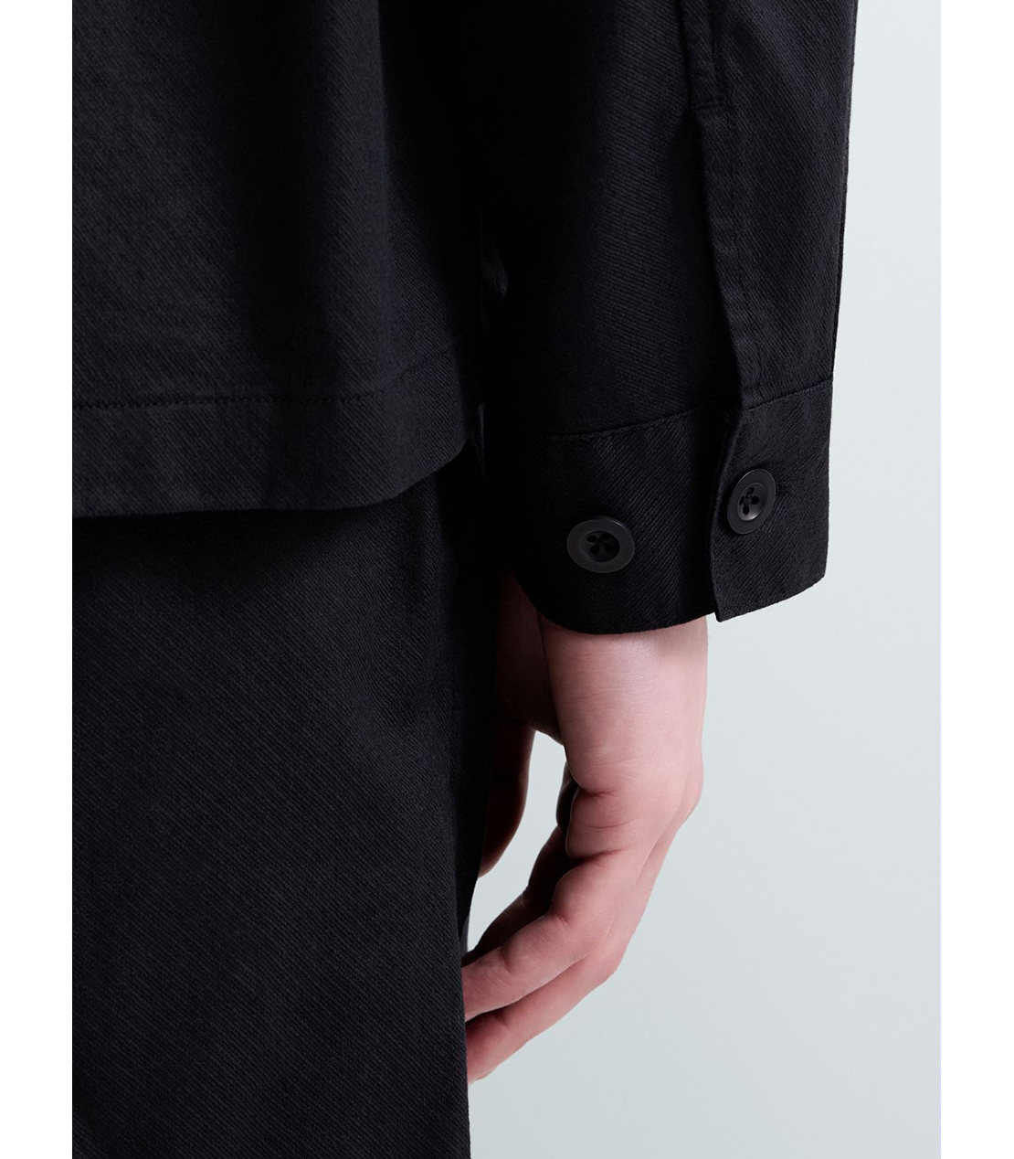 リネンコットンツイルオーバーシャツ 詳細画像 ブラック 6